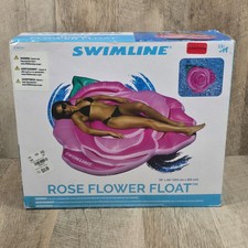 Swimline Lg Inflatable Pool Float Flower W/ Headrest 76 X 65 Lake Beach Pool