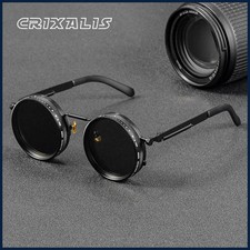 Polarized Round Sunglasses ND9 Adjustable Dimming Men Women Retro Punk