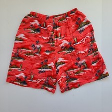 Vintage Shorts Tag sz L Beach Hawaiian Tropical Casual Flowy Lightweight Pull On