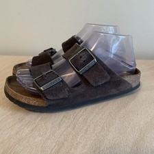 Birkenstock Arizona Sandals Size 37 Narrow Suede Mocha Cork Footbed