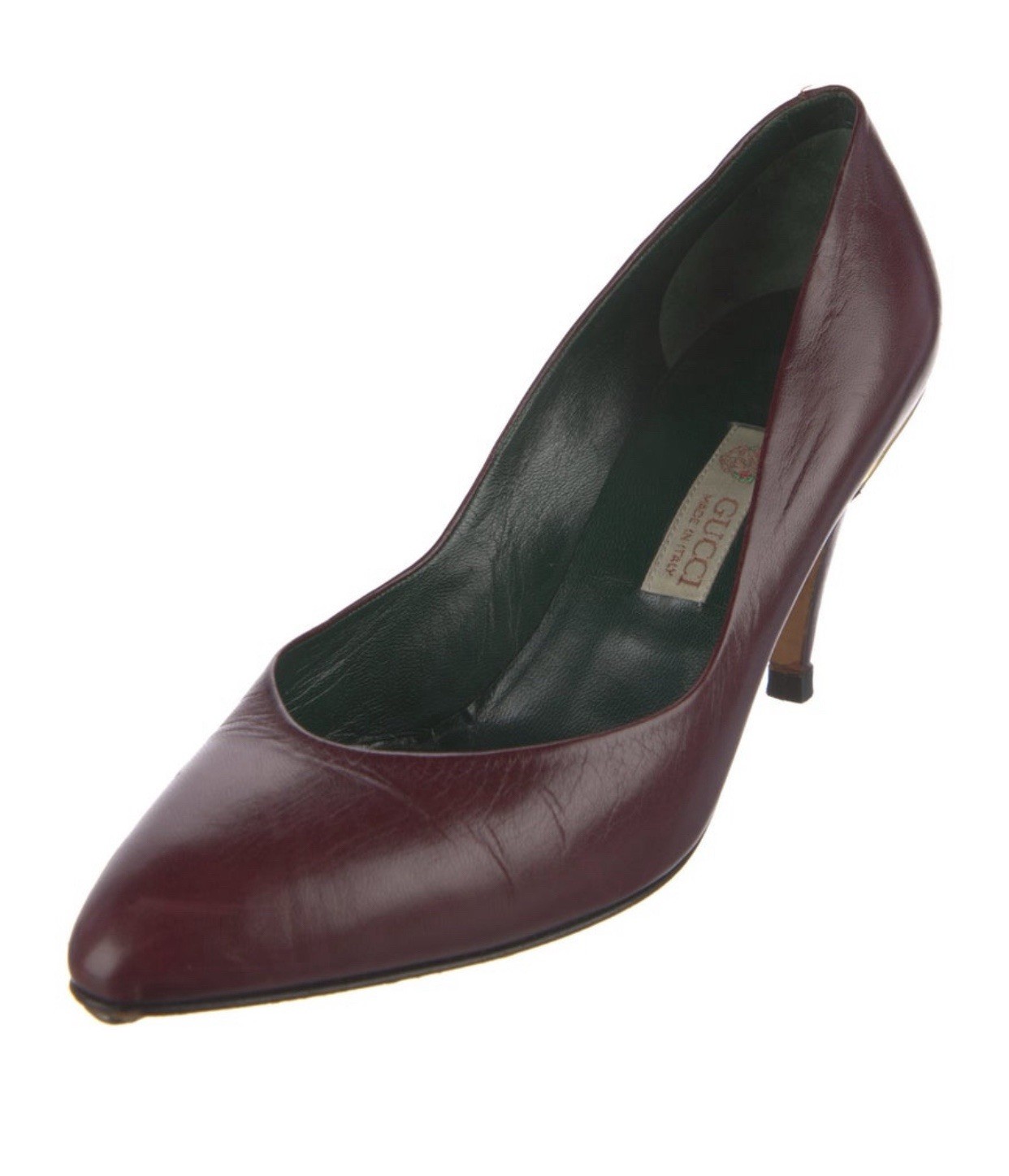 gucci authentic Genuine Leather Solid Red Burgund… - image 2