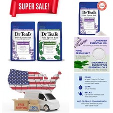 Dr Teal's Pure Epsom Salt, Lavender  Eucalyptus Duo Bundle, 3 lbs Pack of 2 