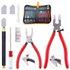 Glass Cutting Tool Set Kit, Glass Nipper,Glass Running Plier, Breaking Plier,...