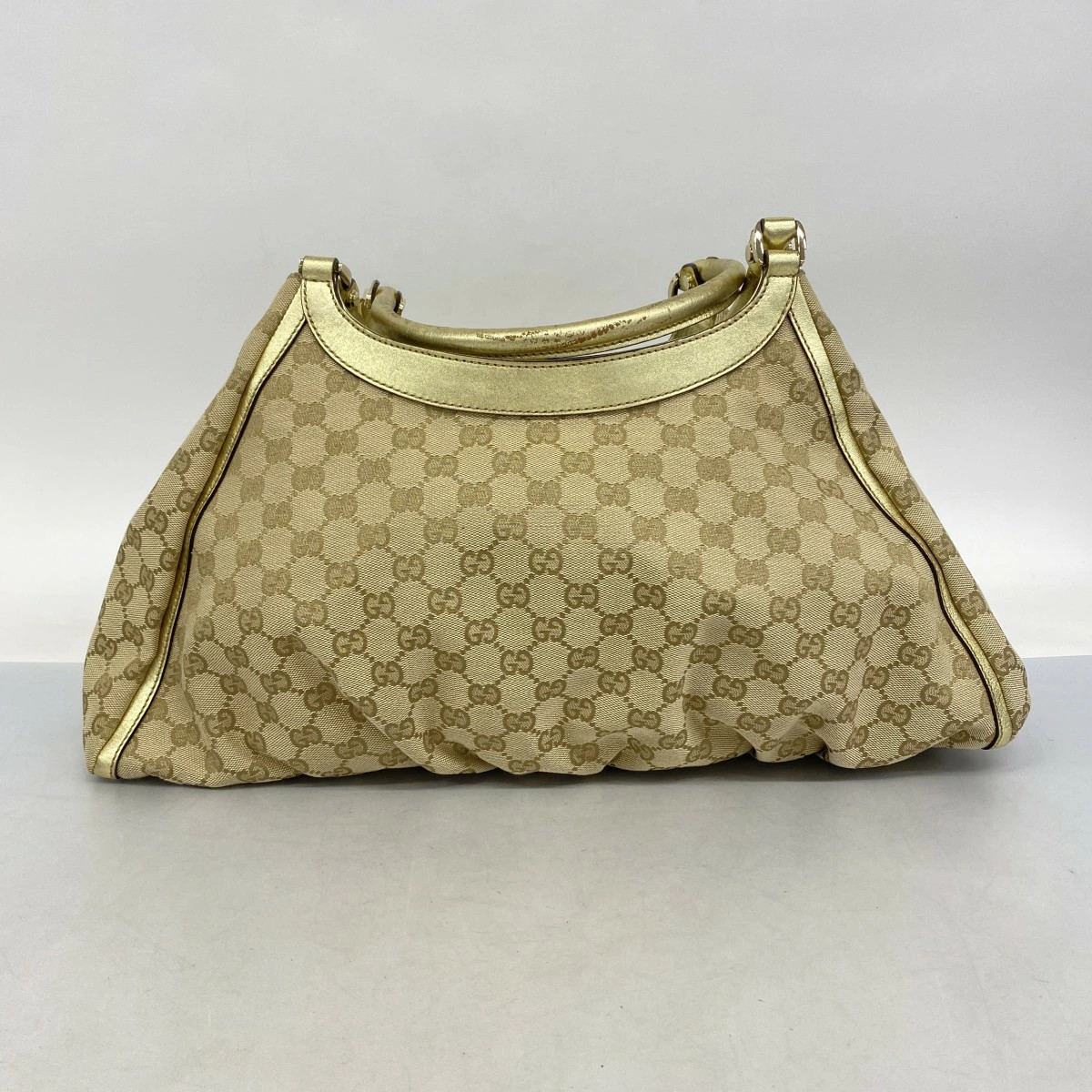 Gucci GG Canvas Abby Handbag Beige Brown Gold Logo Women's thumbnail 10