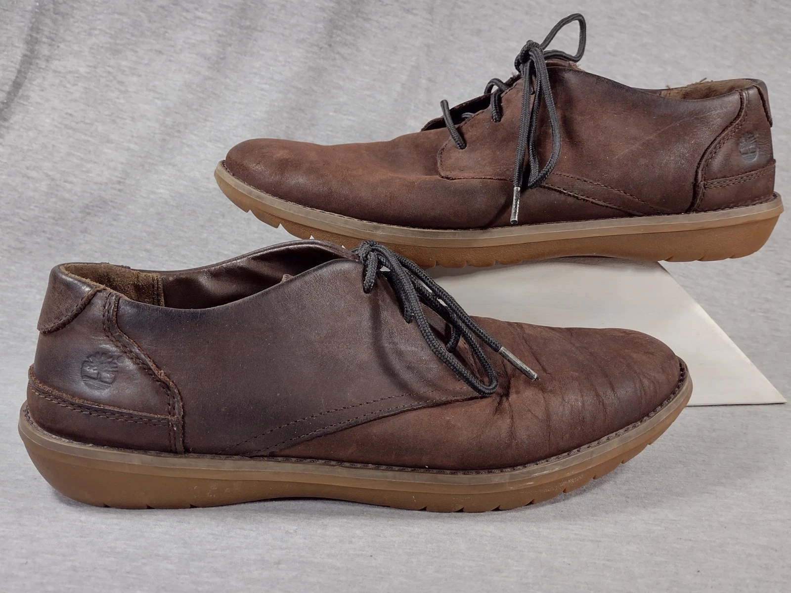 Timberland Earthkeepers Anti Fatica Derby Scarpe Casual Uomo 10 5 Pelle Marrone