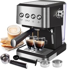 Imagen de Bluebow Cm3010 Stainless Steel Espresso Machine 20 Bar With 1.5L Water Tank &