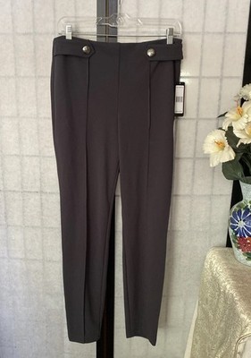 Soho Apparel Ltd. NWT Women S Stretch Gray Pants Clean Styling Buttons MSRP $48