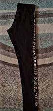 Pep&Co Womens Black Gold Side Print Sports Gym Fitness Yoga Leggings 10/38