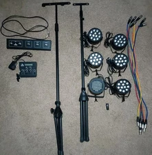 DJ Lights LED DMX Head Par Effect Stage Complete Lighting System 