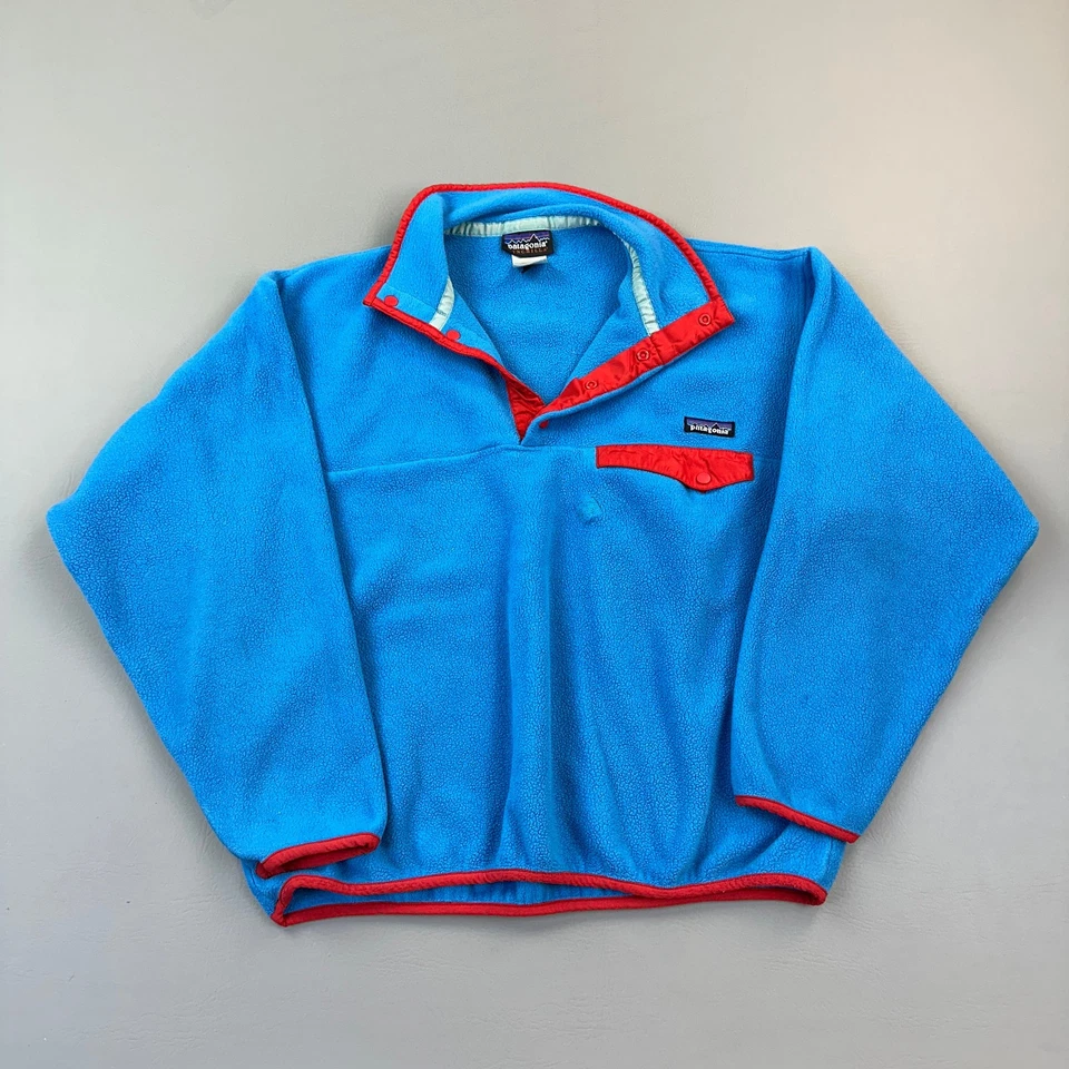 Vintage Patagonia Synchilla Snap T Mens Medium Blue Fleece Pullover Hiking Y2K - Image 2 of 4