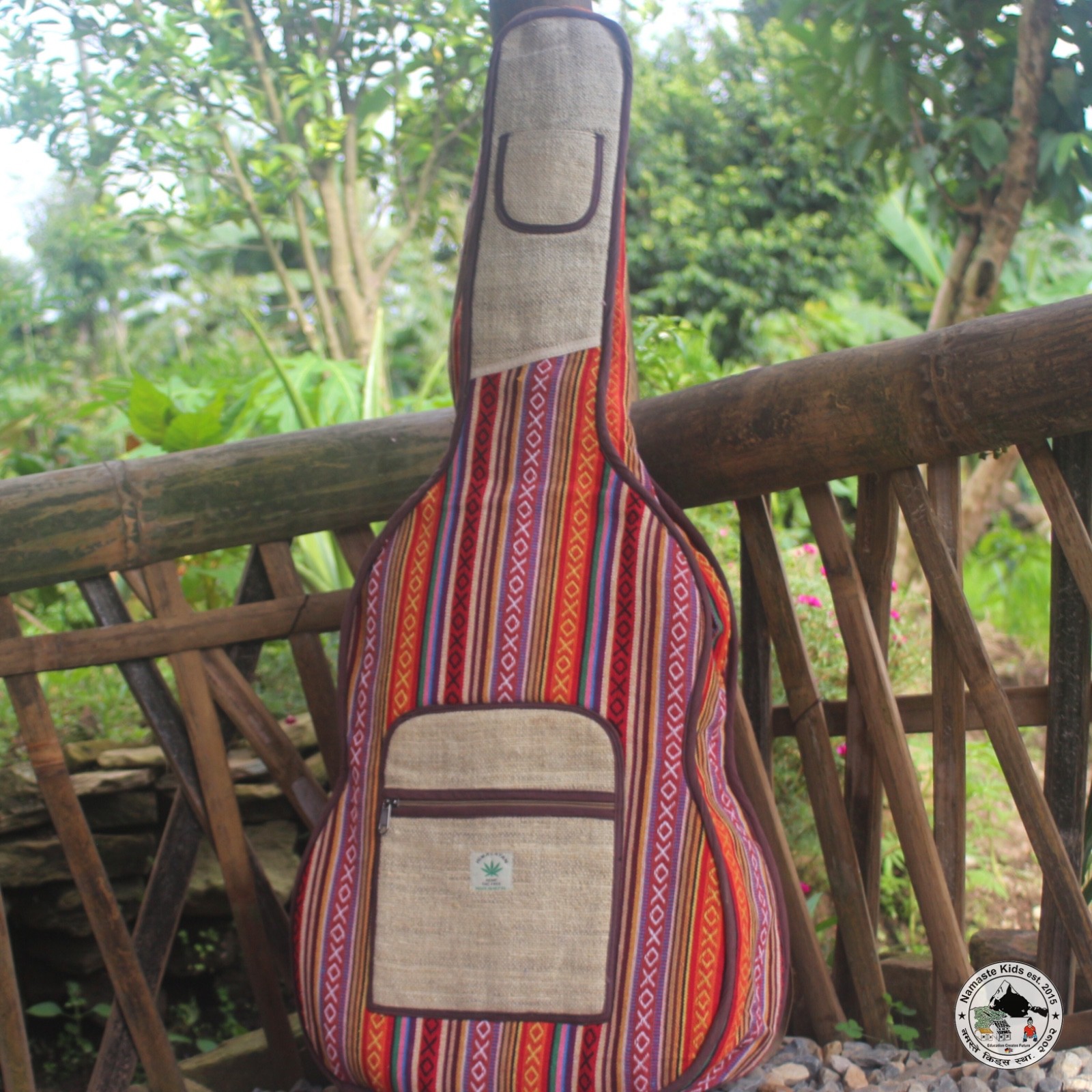 Borsa per chitarra "Sangeetkar" - fatta a mano, gigbag imbottita / design etnico