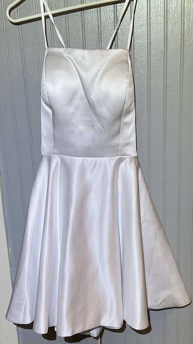 Satin White Short Wedding Dresses for sale | eBay