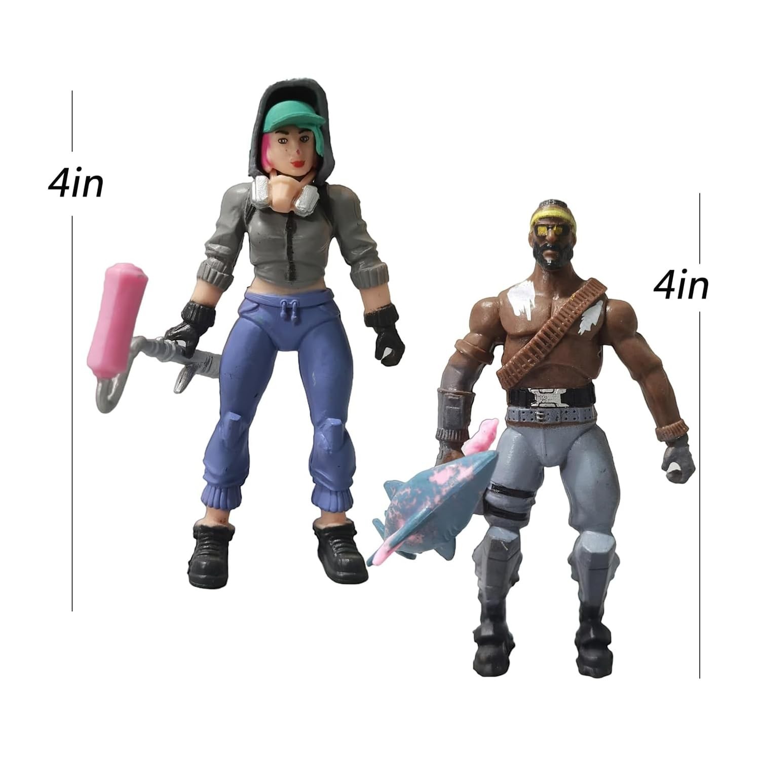 Cake Topper Add Background 8-Piece Video Game Action Figures Set Cake Toppers,with Weapons Toy ...