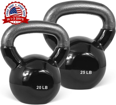 Combo de pesas rusas recubiertas de vinilo para entrenamiento de cuerpo  completo