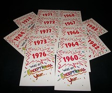 1960's-1970's and 1980's BIRTH YEAR  BIRTHDAY CARD w/ envelope  YOUR CHOICE