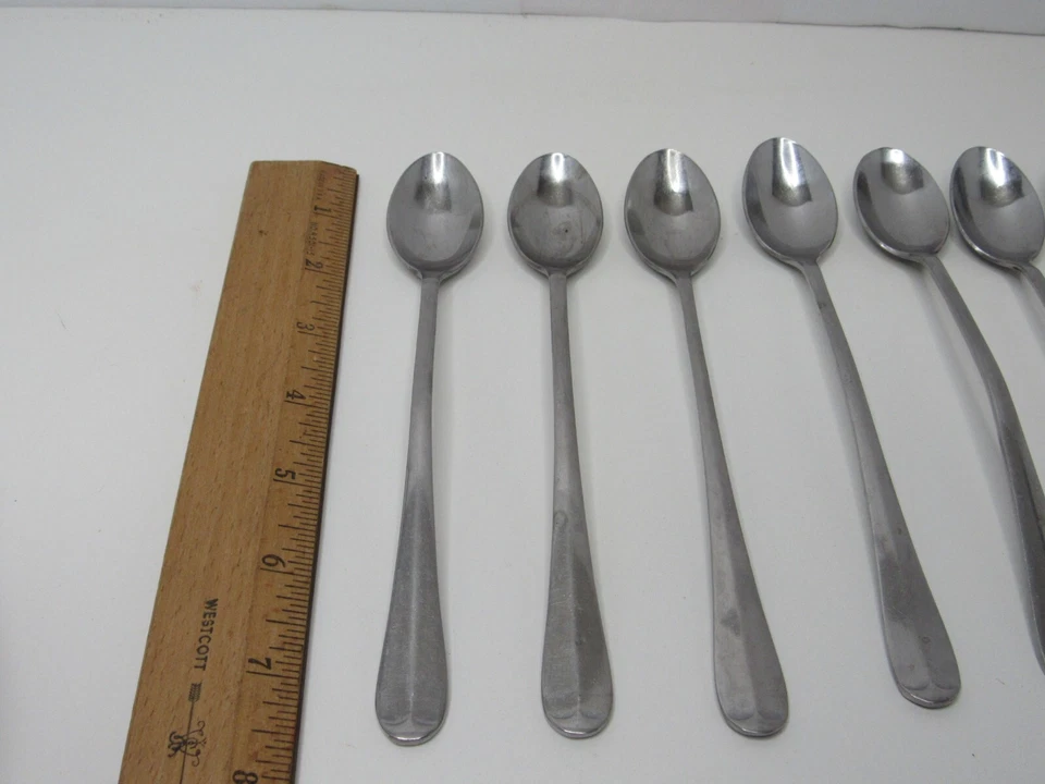 Lote de 7 cucharaditas de acero inoxidable CROSSROADS 7 1/2" Corea #TA Foto 2 de 4