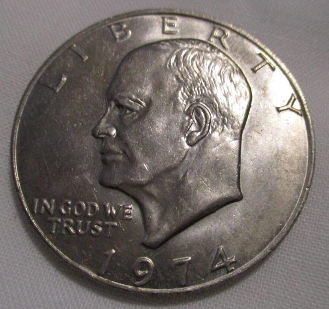1974 One Dollar Silver Liberty Eisenhower Coin Flying Eagle Authentic ...