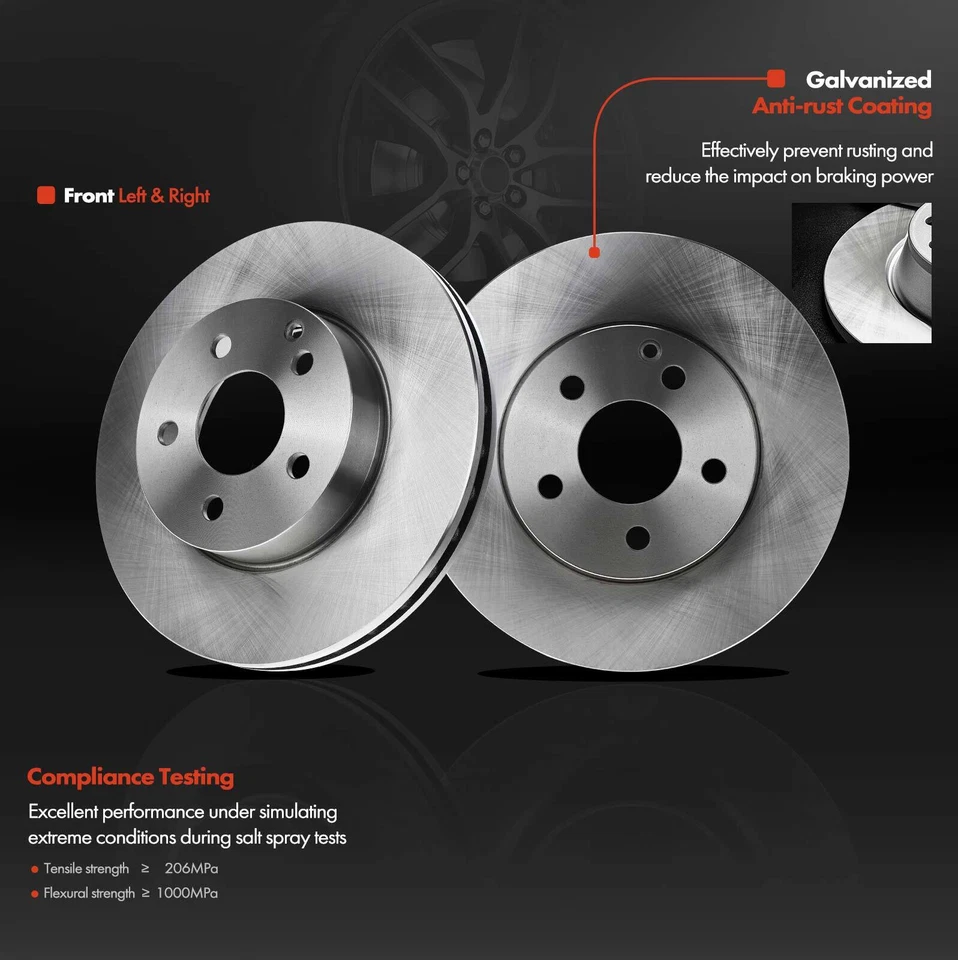 Rotor de freno de disco para Mercedes-Benz C230 C250 C300 SLK250 sin paquete deportivo delantero Foto 2 de 4