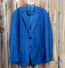Men's Casual 2 Button Blazer Suit Jacket Sport Coat,  Denim Blue, 2XL NEW