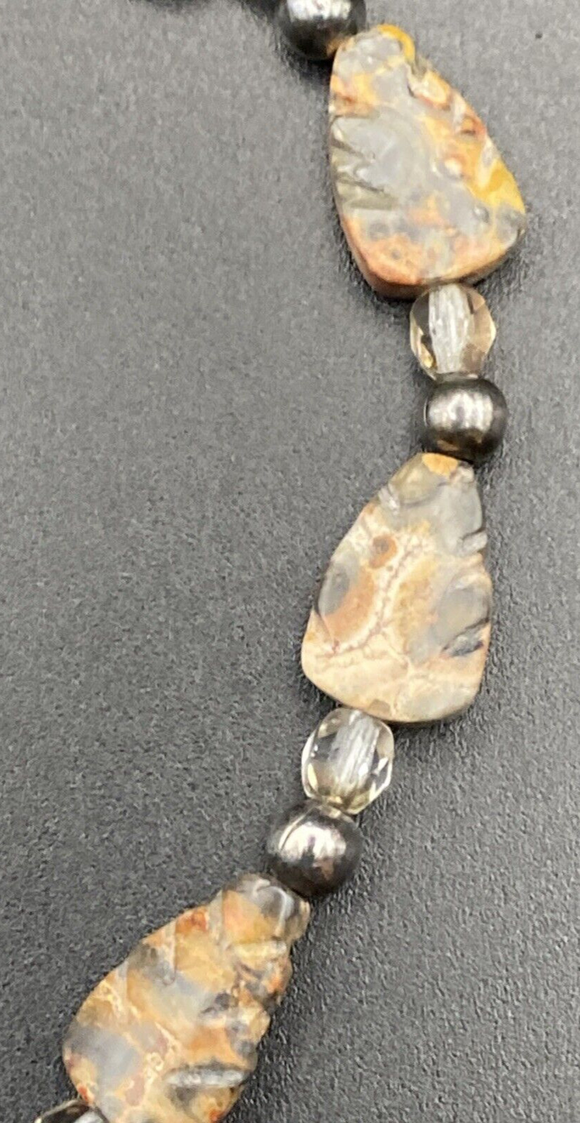 Bumblebee Jasper Bracelet Arrowhead Leaf Silver T… - image 4