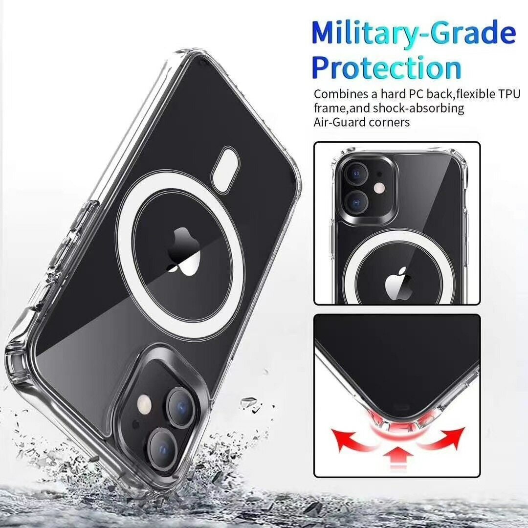 Magnetic Ring Wireless Charger Airbag Clear Soft TPU Case Magnetic Ring Wireless Charger Airbag Clear Soft TPU Case