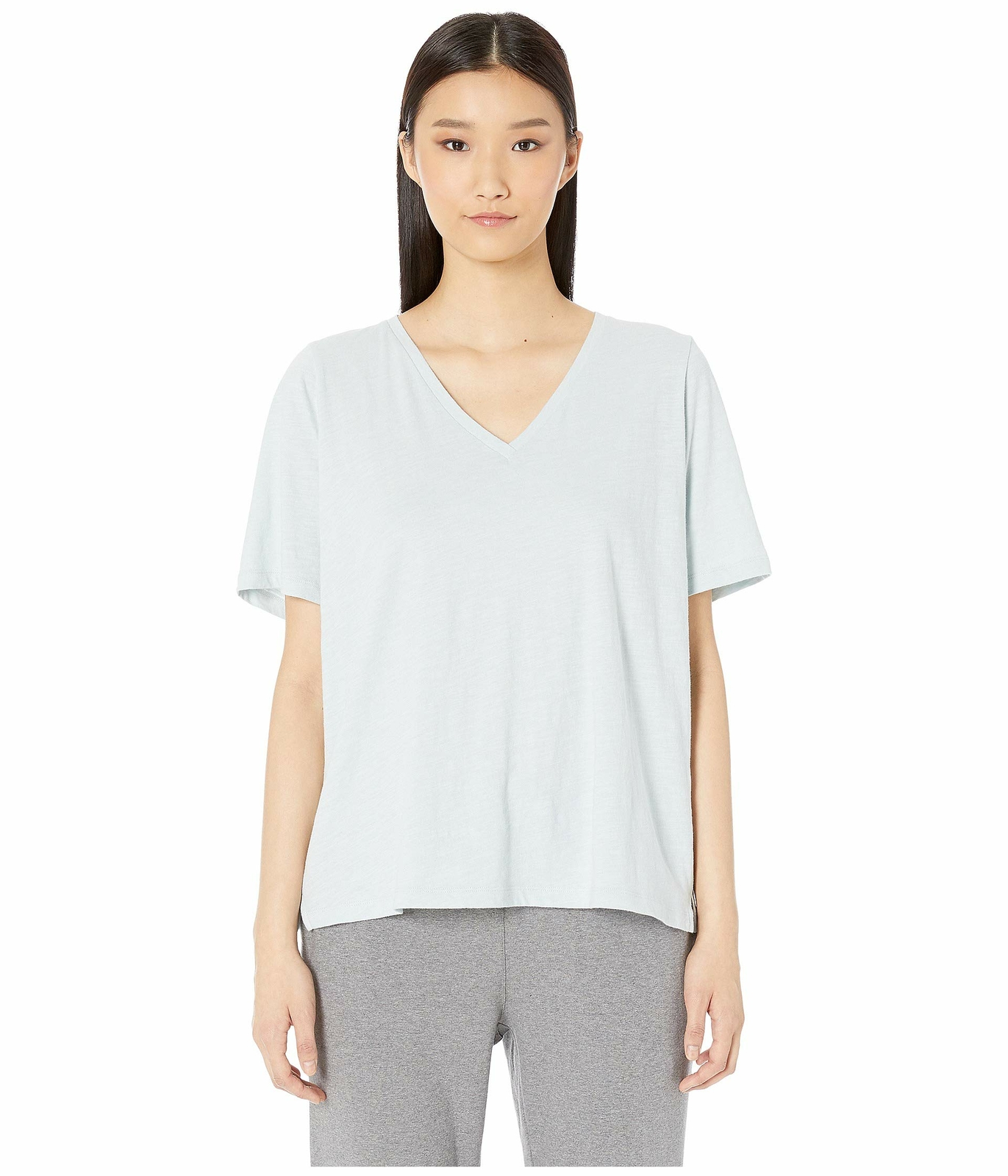 eileen fisher v neck jersey tee