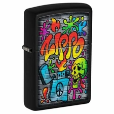 Zippo Street Art Design Black Matte 49605