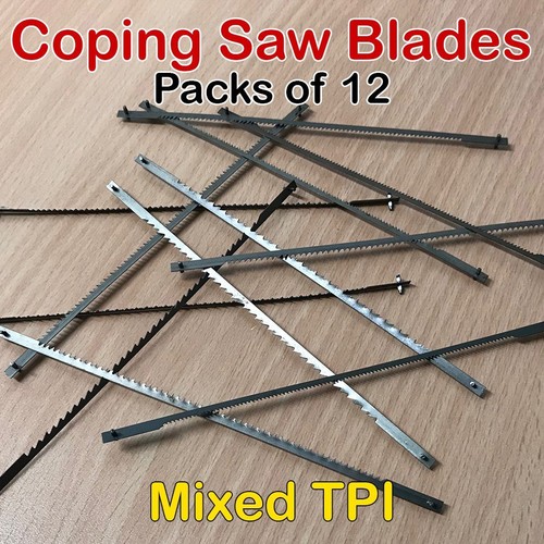 12 Pack - Coping / Scroll Saw Blades - 10 15 18 24 TPI - Pinned End Wood U Fret - Picture 3 of 7