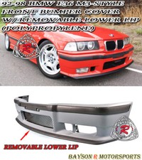 Fits 92-99 BMW E36 3 Series M3-Style Front Bumper Cover w/ Removable Front Lip