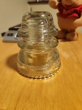 HEMINGRAY #42 Clear Glass Insulator 4x3.5โ Vintage Made In USA