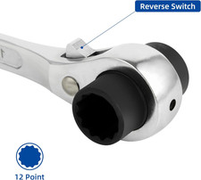 Llave De Vaso Reversible Siegen Para Andamios - Tamaño 21 Mm, Con Trinquete Y Podger