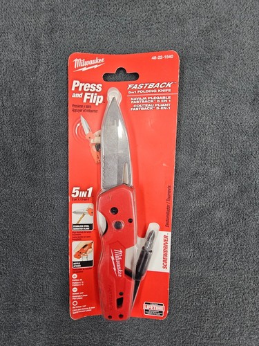 Milwaukee FASTBACK 5- in-1 Folding Knife with 3 in. Blade