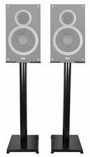 Black 29" Steel Bookshelf Speaker Stands For ELAC B6 Bookshelf Speakers