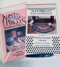 Aunt Philly s Toothbrush Rug Booklet with Heart Rug & 14 Mug Rug Instructions