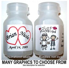 120 BUBBLE LABELS Personalized WEDDING PARTY FAVORS