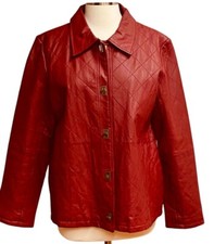 Dialogue Leather Jacket Large Lipstick Red Qu...