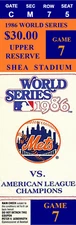 NEW YORK METS VS BOSTON RED SOX 1986 WORLD SERIES GAME 7 TWO COMMEMORATIVE TIX
