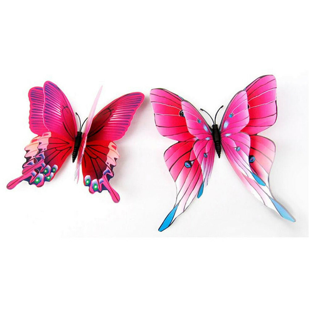12Pcs 3D Butterfly Wall Stickers Colorful Art Decal Room Decorations