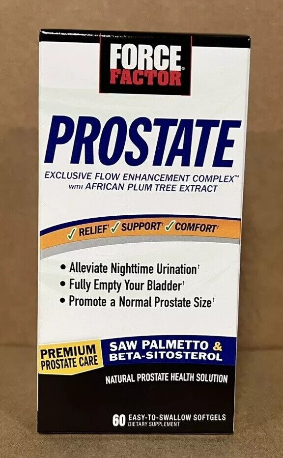 Force Factor Prostate Support Beta-Sitosterol Saw Palmetto 60 Softgel Exp 01/26