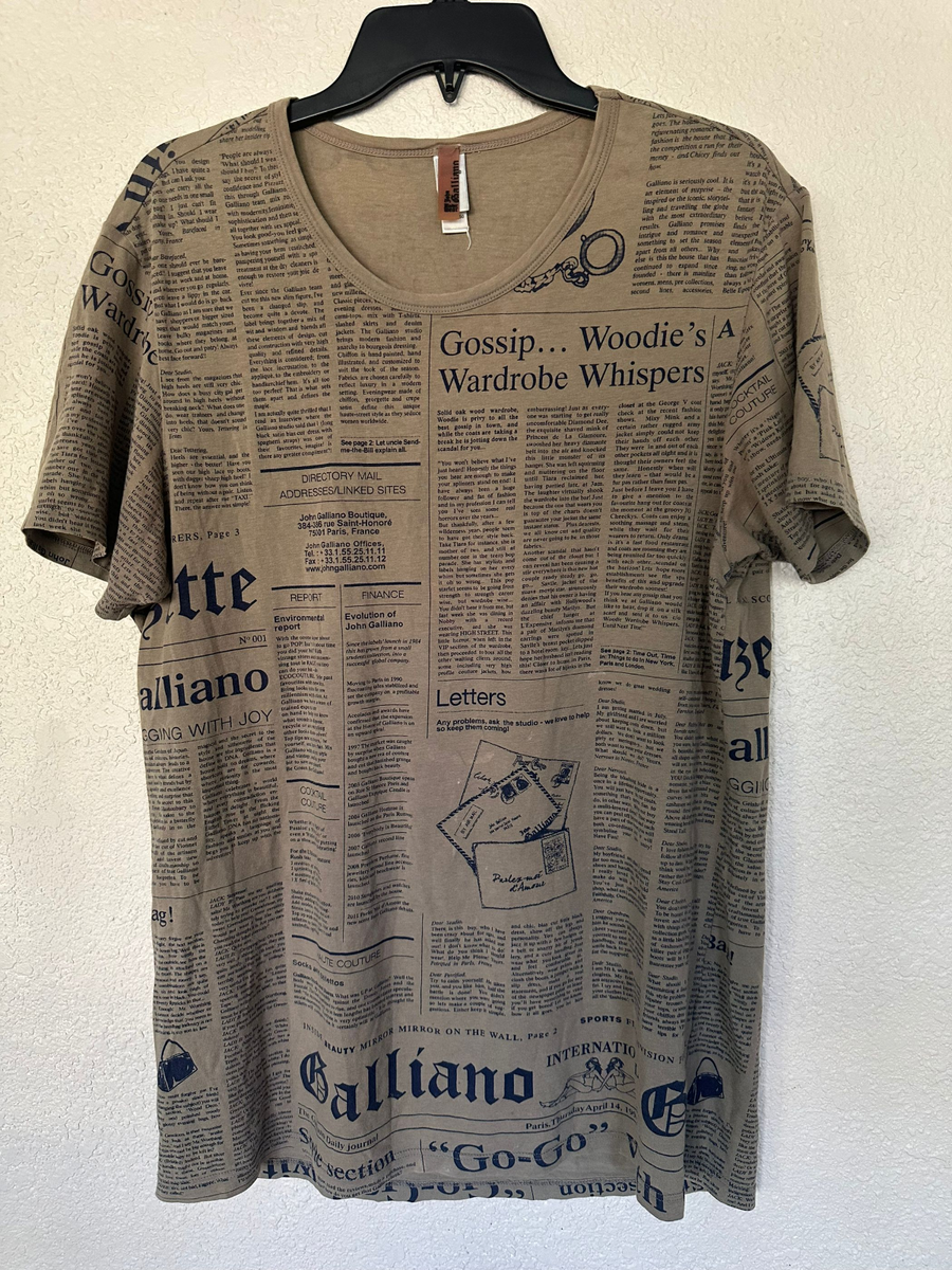 John Galliano Newspaper T-Shirt Size M | eBay