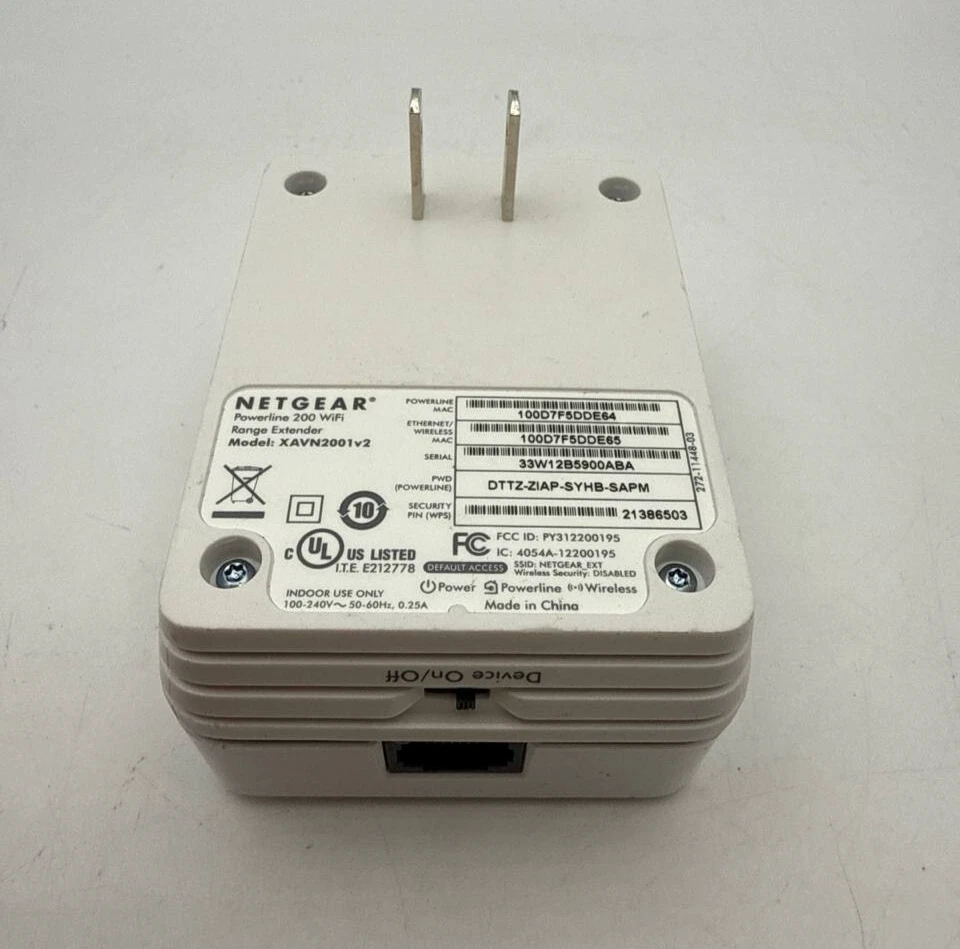 Netgear XAVN2001 Powerline WiFi Extender 200Mbps Internet Ethernet Adapter - Image 2 of 4