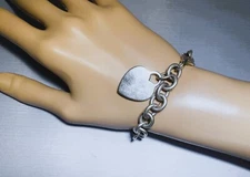 Tiffany & Co. Sterling Silver Dangle Heart Chain Bracelet