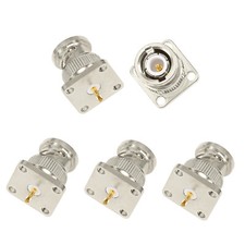 10x BNC male plug with 4 holes pane/Flange 17.5 17.5mm solder connector straight