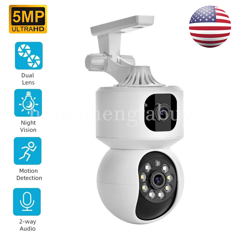 Baby Monitor PTZ WiFi Camera Indoor CCTV Camera 5MP 2-Way Talk Auto Tracking US-image