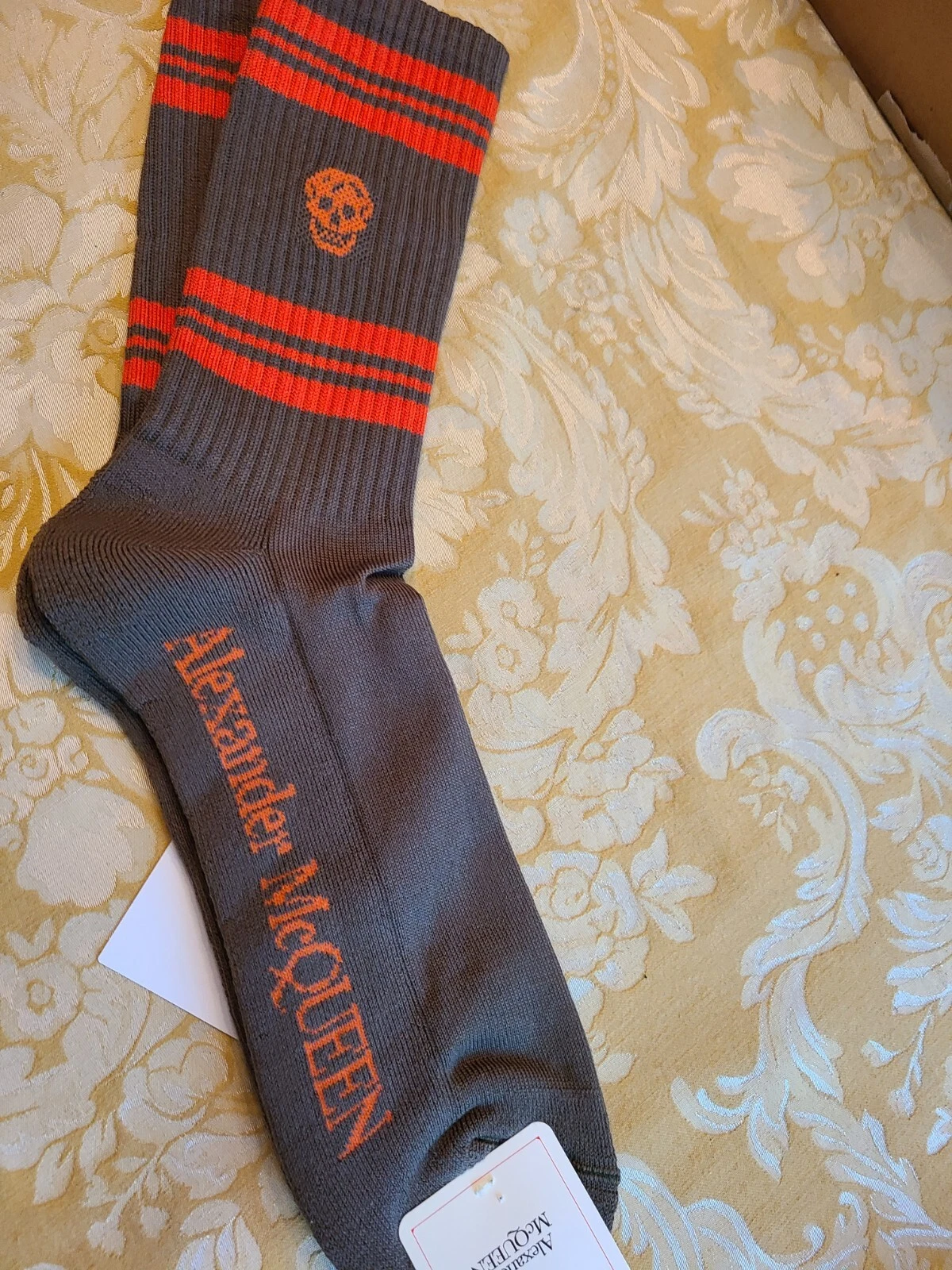 $150 Nuovi Calzini a Righe Alexander McQueen Grandi Verdi Autentica Edizione Limitata