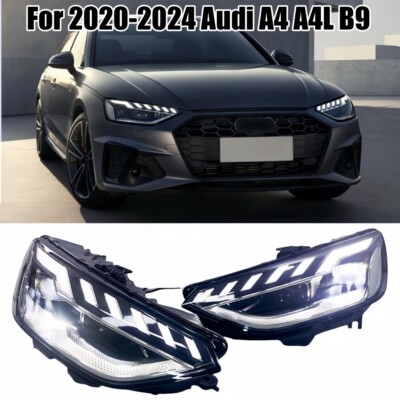 For 2020-2024 Audi A4 A4L B9 Pair Headlight Assembly Modified W/High-End LED DRL