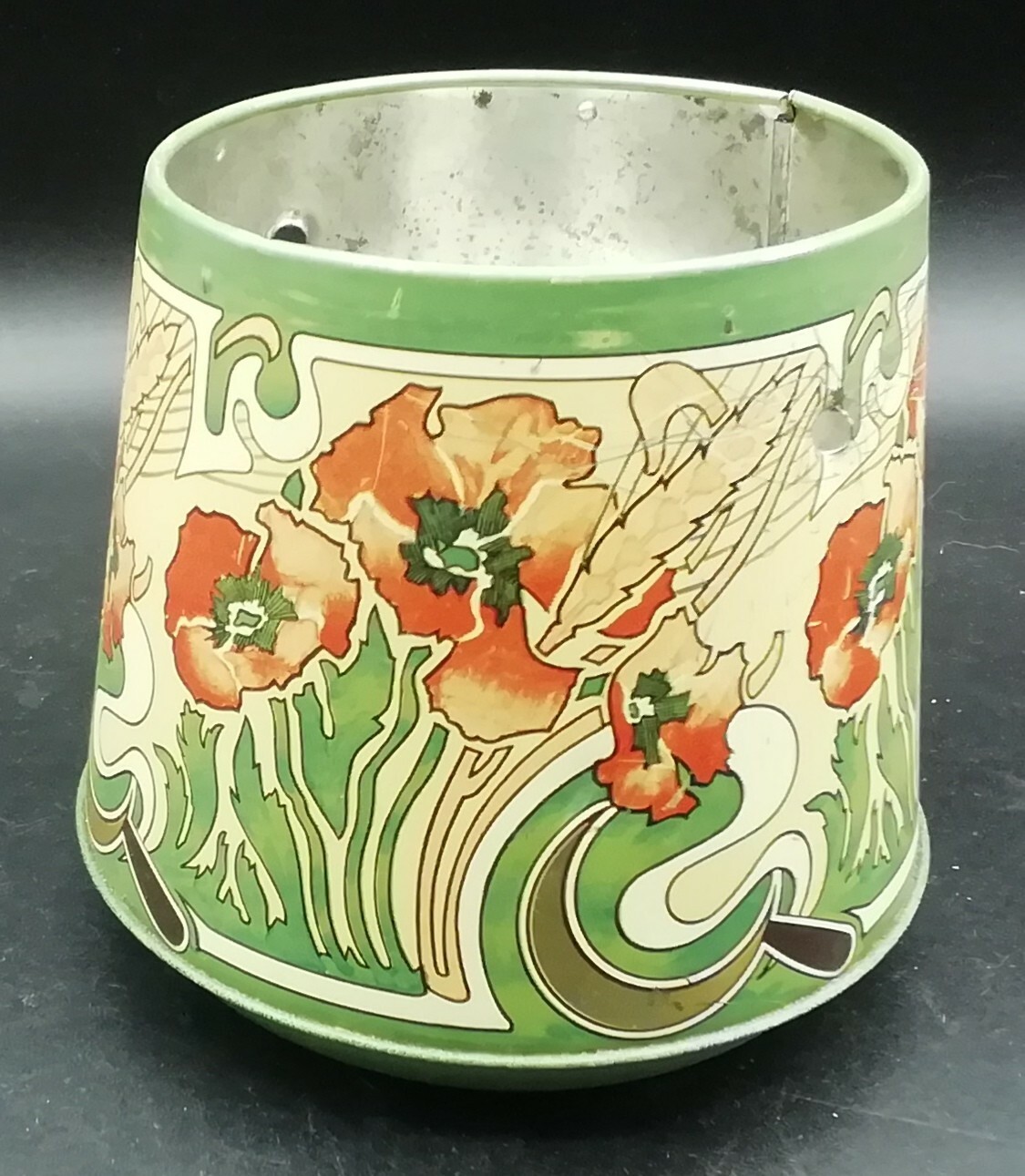 Ancien Seau Biscuits Bo te LU LEFEVRE UTILE Coquelicots Art Nouveau 