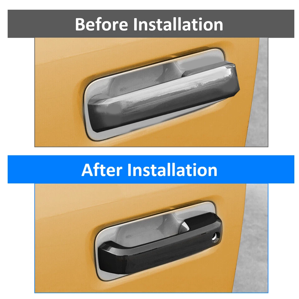 For 2017-2022 Ford F250 F350 F450 F550 Super Duty Gloss Black Door Handle Covers - Image 3 of 4