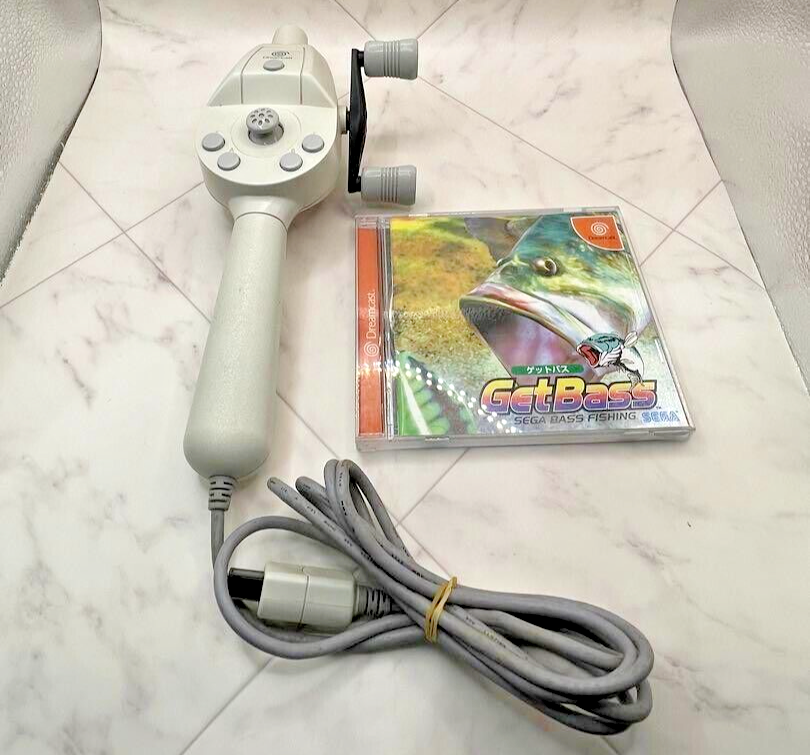 Contrôleur Canne à Pêche SEGA Dreamcast HKT-8700 – Avec Jeu Get Bass – NTSC-J Japon