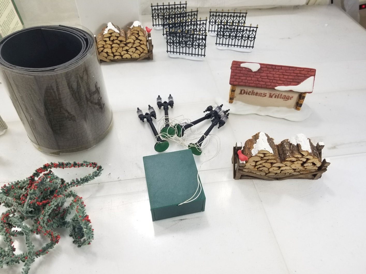 Dept 56 Accessories Lot W/ Dickens Village Sign, Fences, Wood Piles, More 14 eBay